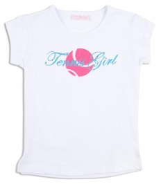 Girls white t-shirt with TENNIS GIRL logo